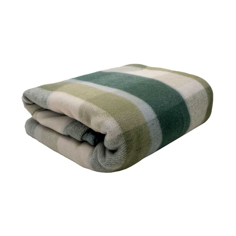 Bambury Nolan Wool Bamboo Blanket Forest Check image number 0